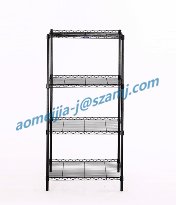 NSF Approval Adjustable Black Powder Coating 6 Tiers Home Wire Shelf