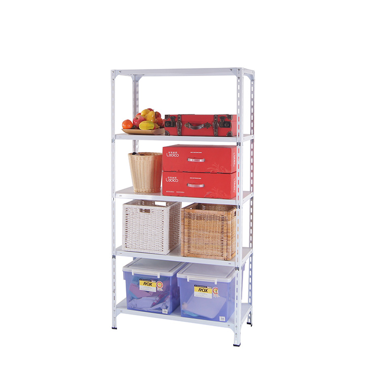 AMJ Wholesale White Multi-Layer Metal Angle Steel Boltless Shelving Shelves Rack Shelf