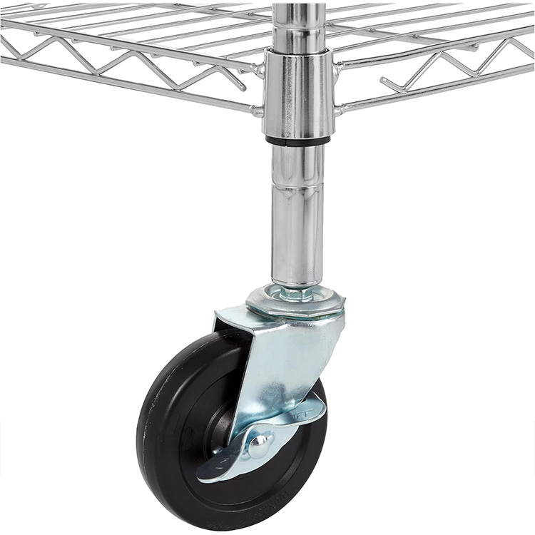 Heavy Duty 30" L X 14" W X 64.8" H 5-Shelf Adjustable Storage Wire Shelving Unit Rack on 4'' Wheel Casters