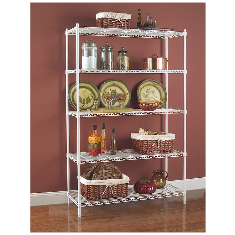 AMJ Heavy Duty Household Metal 5 Tiers Wire Grid Mesh Display Rack Shelving Shelf