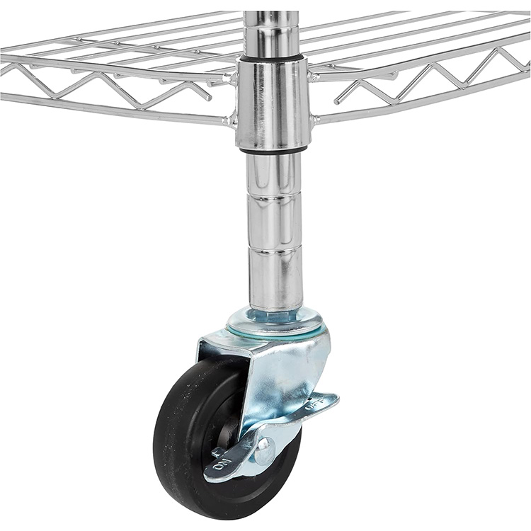 Wholesale 4 Shelf Adjustable Heavy Duty Storage Shelving Unit with Wheels for Garage or Kitchen Use