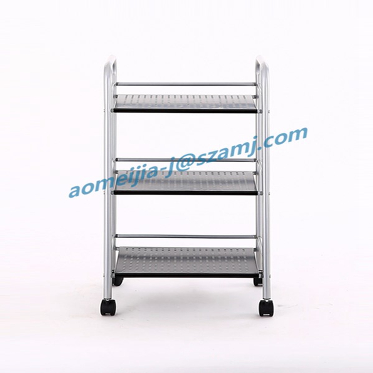 AMJ Cheap Price Steel Removable 3-Tier Rolling Storage Cart Wire Shelf Trolley