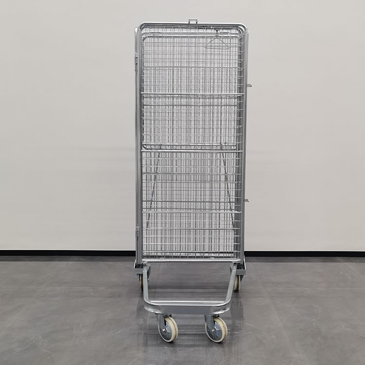 Hot Sale Industry Wire Mesh Warehouse Roll Storage Container On Wheels