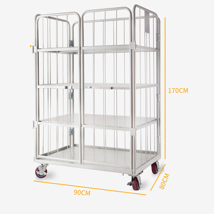 900*800*1700Mm Cheap Warehouse Steel Metal Folding Cage Trolley Cart Logistics Transport Cargo Roll Container
