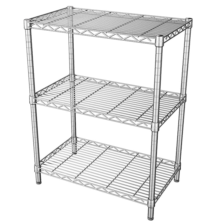 14" D X 24" W X 31.5" H 3 Tier Adjustable Storage Wire Shelving Rack Standing Shelf Units for Laundry Bathroom Kitchen Office