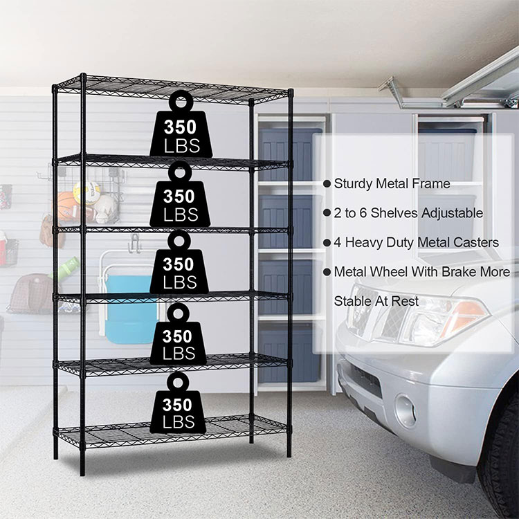 Heavy Duty Industrial Storage Wire Rack Adjustable 550lbs Detachable Shelving Unit for Commercial