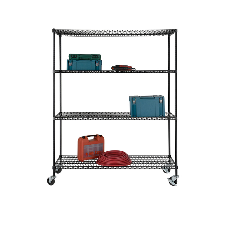 AMJ Industrial Use Metal Components and Parts Storage Wire Shelving With Wheels