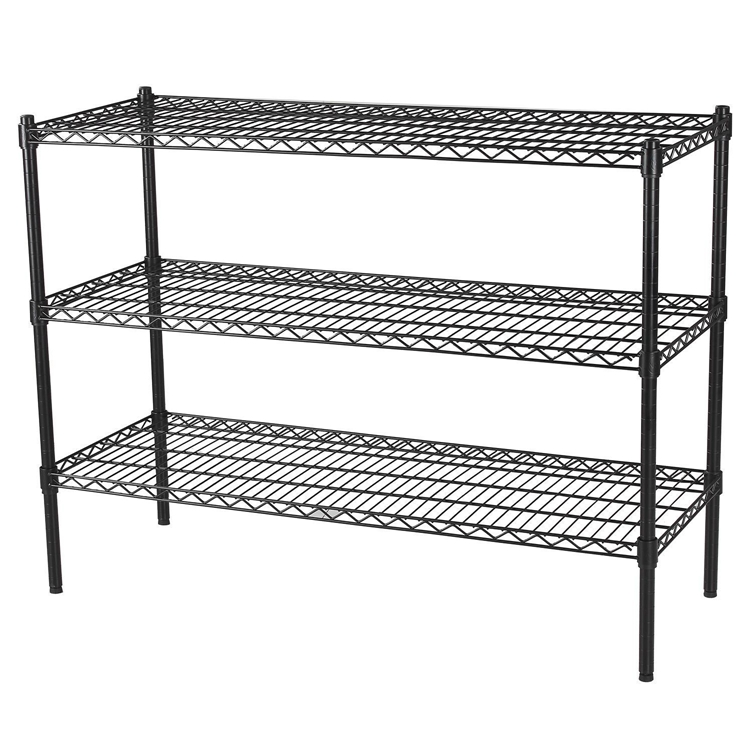 Heavy Duty Metal Adjustable 3 Tiers Adjustable Wire Shelving Storage Unit