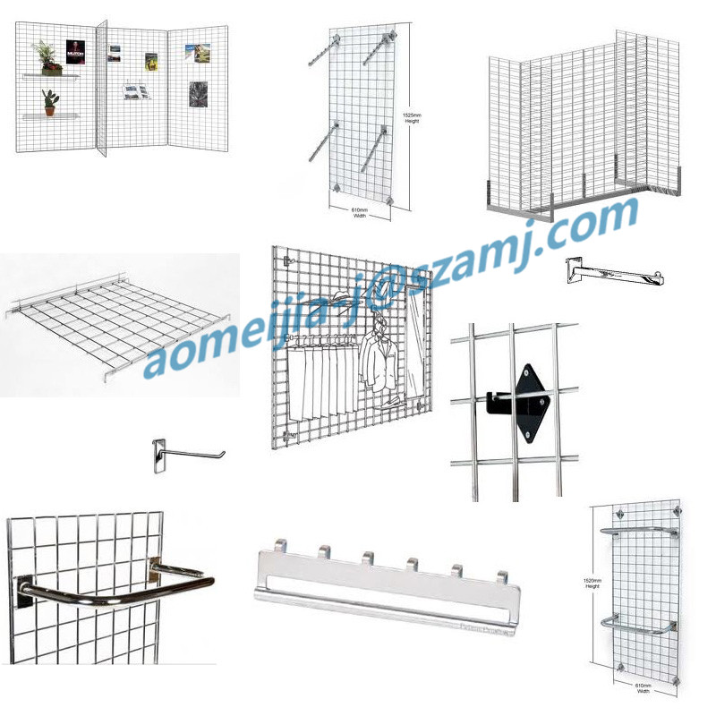 Custom Design Size Metal Display Rack Assembly Wire Mesh Gridwall Panels Overview