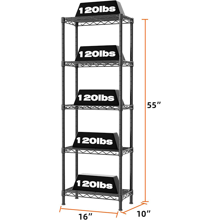 6-tier Heavy Duty Wire Shelving Racking Storage Steel Wire Racks Nfs