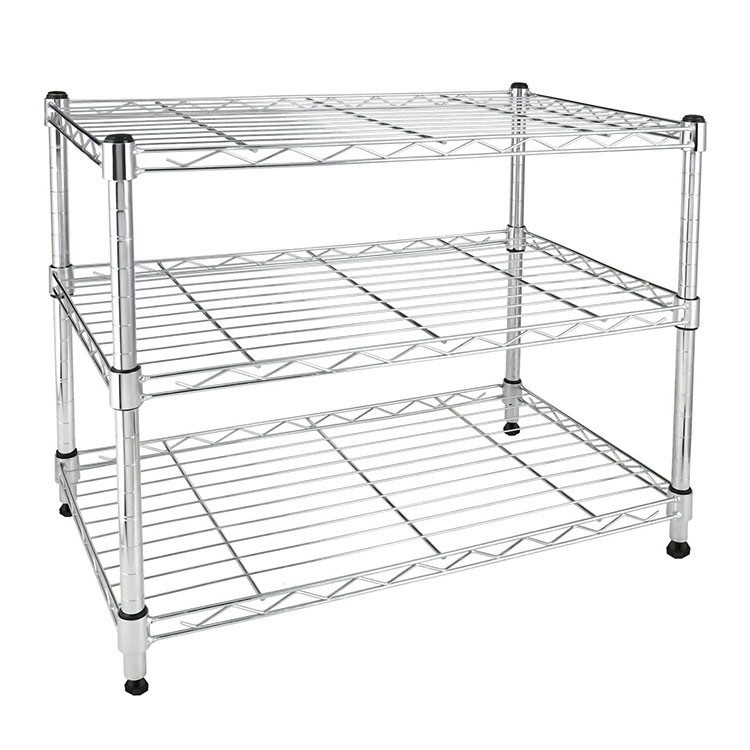 Chrome 3 Tiers Kitchen Combined Storage Rack Shelf Rack Wire Shelving for Sale