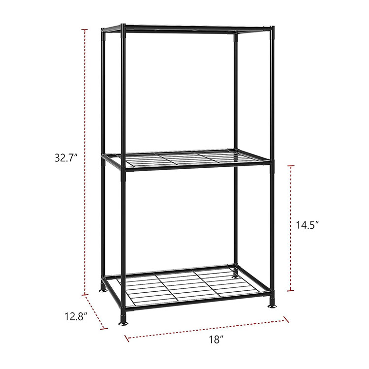 High Quality Nsf Approval 3 Tiers Metal Adjustable Wire Shelving Unit