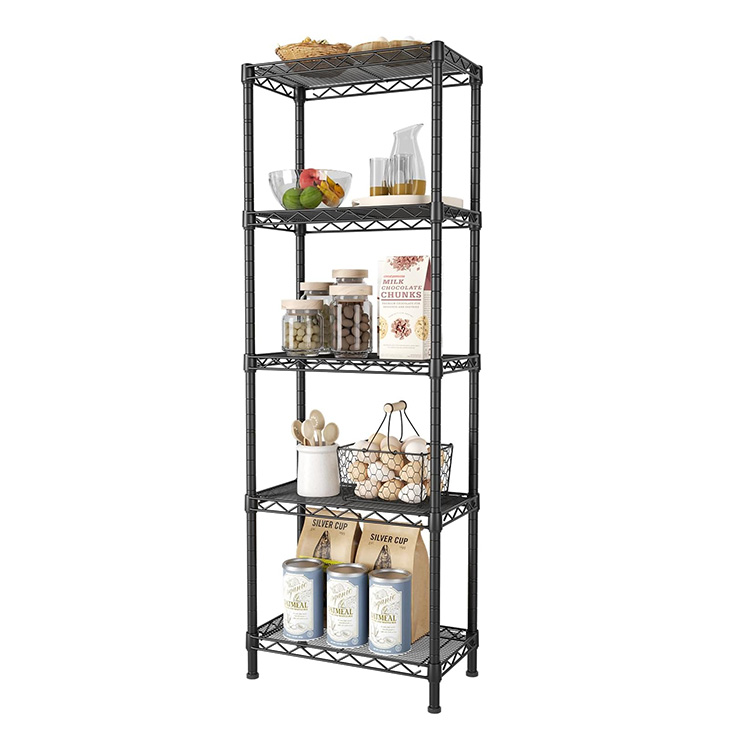 12" D X 22" W X 69.5" H Black Bathroom Organizers 6 Tier Adjustable Storage Shelf Wire Shelving Unit Metal Shelves