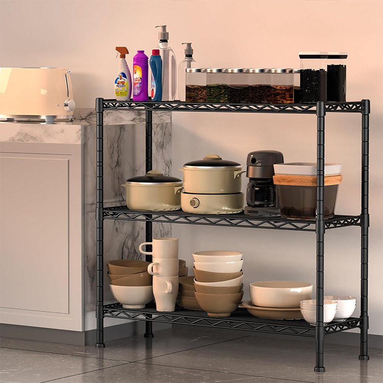 36" Wx14 Dx35.8 H Metal 3-Shelf Adjustable Storage Wire Rack Shelves for Laundry Bathroom Kitchen