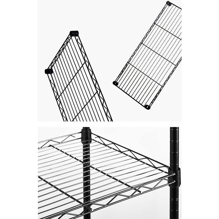 Hot Selling Laundry Bathroom Kitchen Black 5 Tier Adjustable Storage Shelf Metal Storage Rack Nsf Wire Shelving Unit