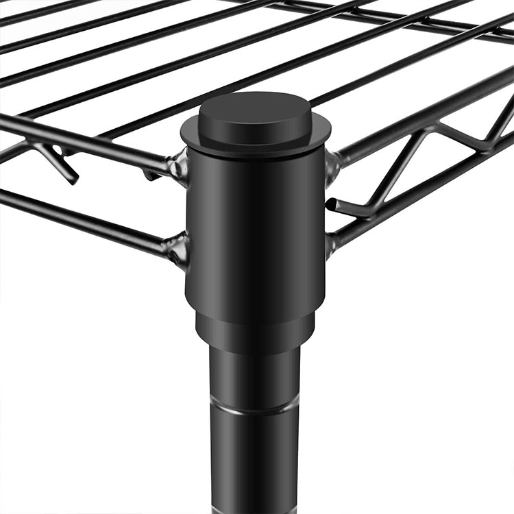 3-Tier Black Movable Wire Shelf Shelving on Wheels for Restaurant Garage Kitchen