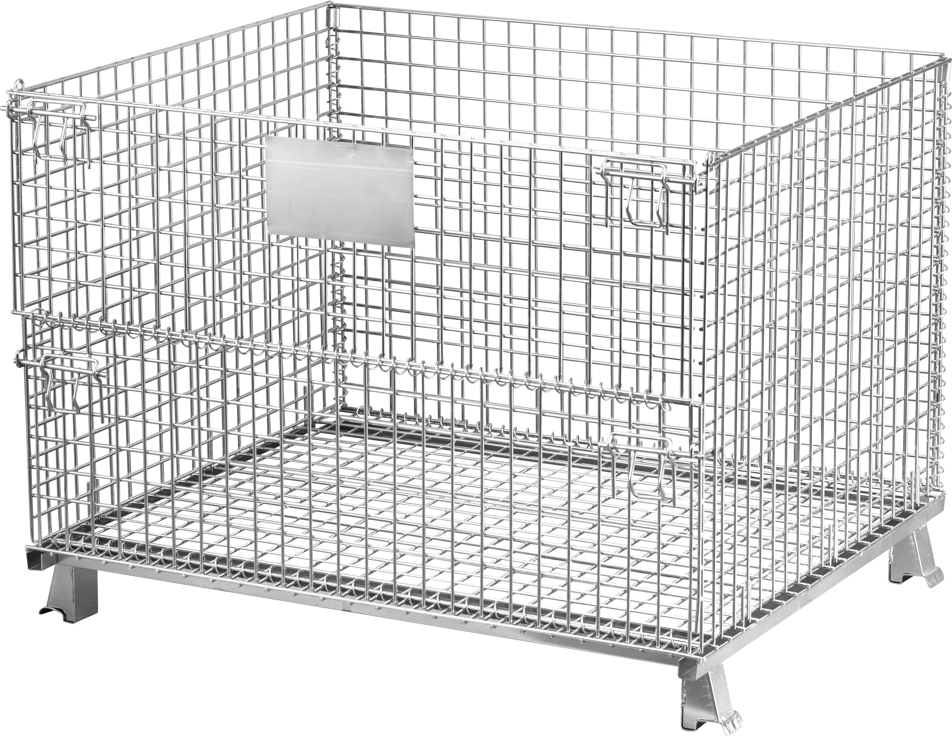 AMJ High Capacity Stackable Foldable Metal Storage Cage Rolling Wire Mesh Pallet Containers With Wheels