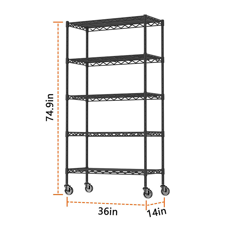 Adjustable NSF Approval Chrome Metal Metro Wire Shelving Units