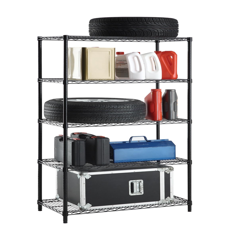 48" X 18" X 72" NSF Approved 5 Tier Commercial Heavy Duty Warehouse Stainless Steel Wire Shelf Rack