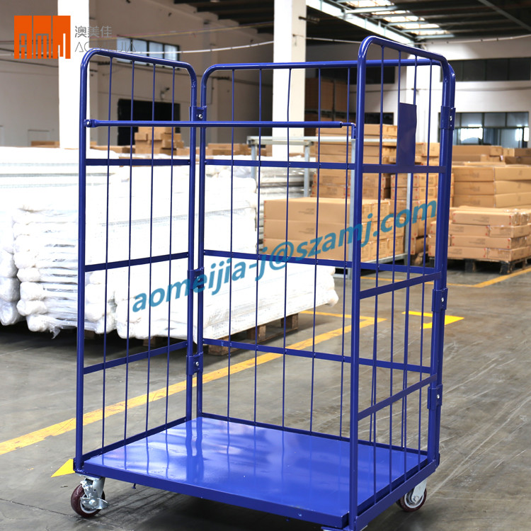 Industrial Supermarket Foldable Logistics Furniture Roll Container Trolley