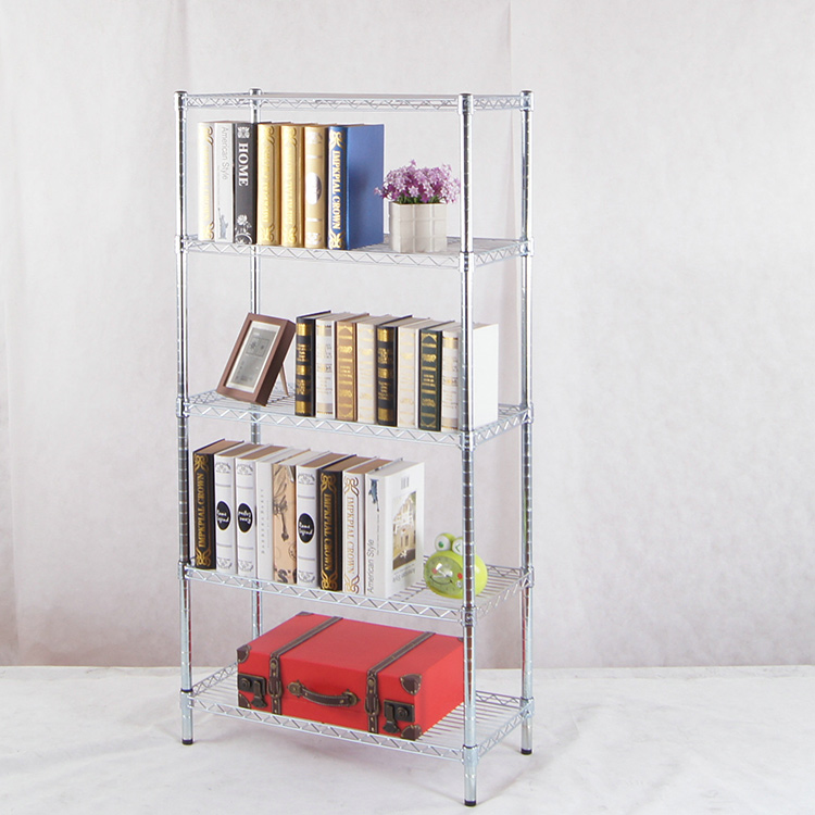 AMJ 76*35*154Cm Carbon Steel 4 Tier  Nsf Approved Living Room Wire Shelf for Book