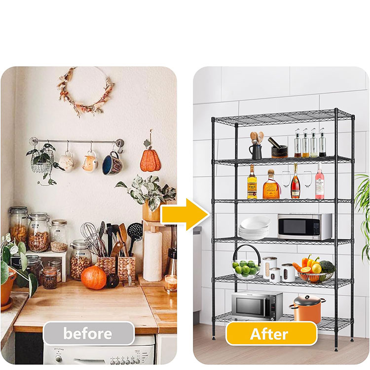 Heavy-Duty 6Layer NSF-Certified Modern Style Garage Storage Shelf  Steel Wire Shelving Unit