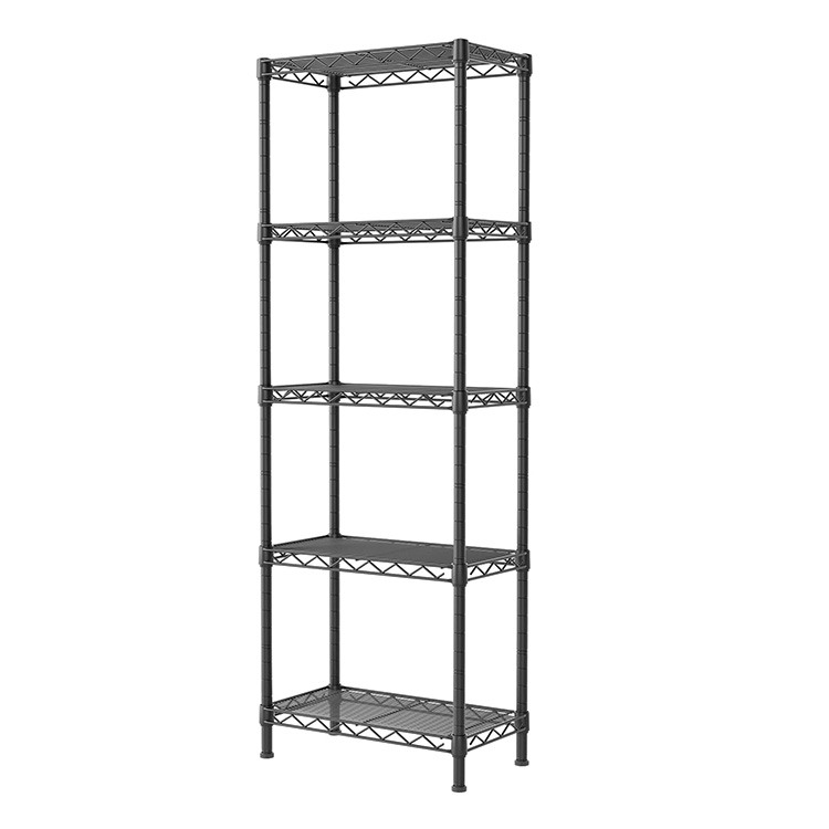 12" D X 22" W X 69.5" H Black Bathroom Organizers 6 Tier Adjustable Storage Shelf Wire Shelving Unit Metal Shelves