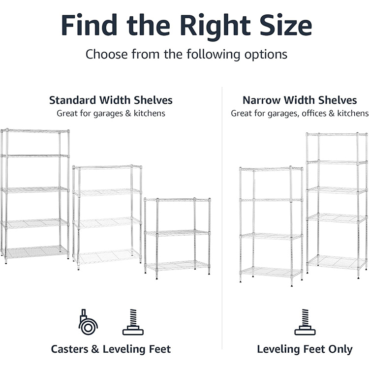 Wholesale 4 Shelf Adjustable Heavy Duty Storage Shelving Unit with Wheels for Garage or Kitchen Use