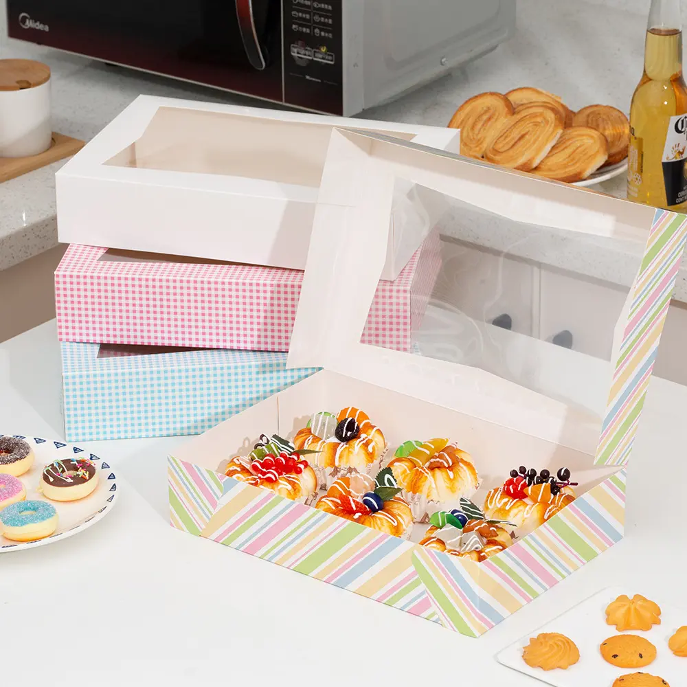 China Custom Printed 6-Cup Muffin Box With Window Factories, Factory