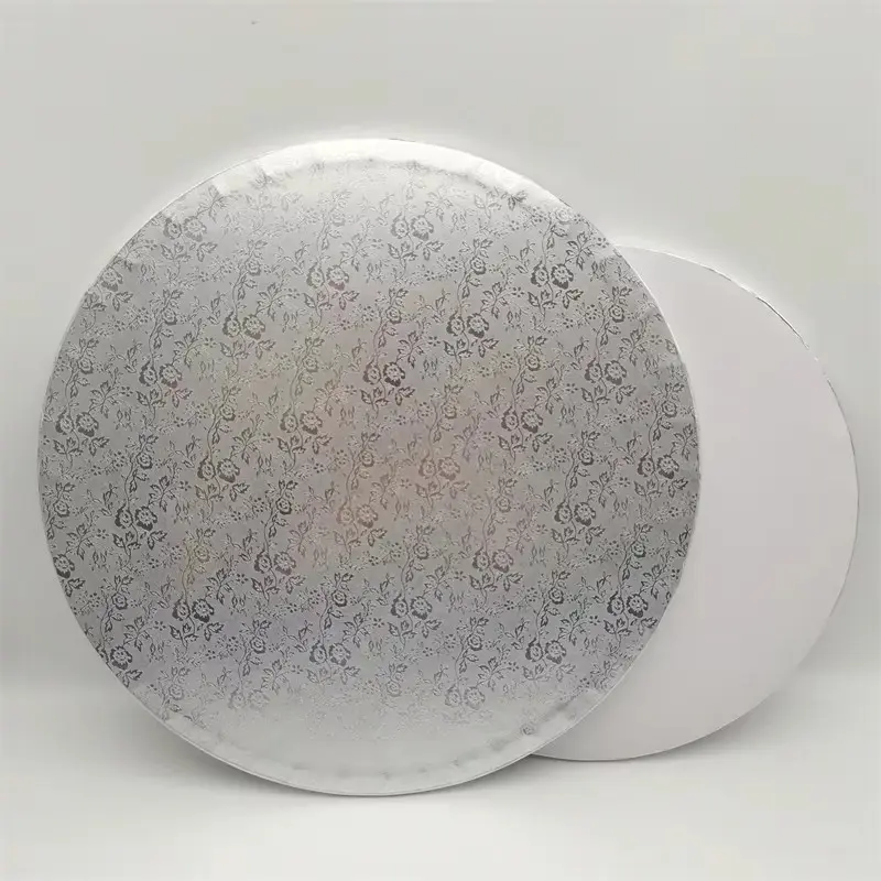 China Silver Small Rose Pattern Round 1/2 Inch Thick Corrugated Cake Tray Manufacturer, Manufacturers