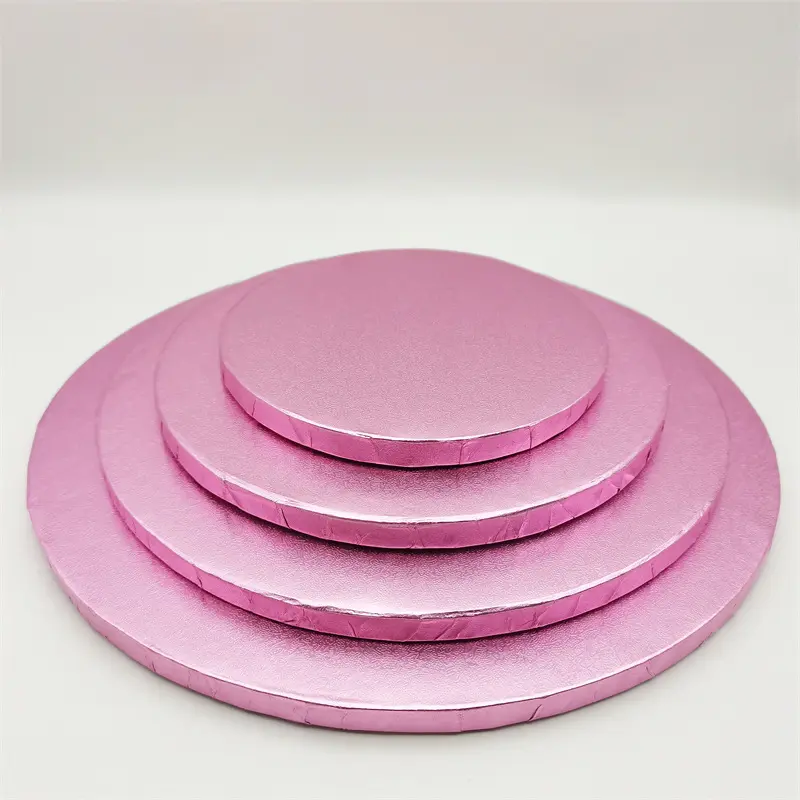 Wholesale Customized Color Pattern Pink Round Corrugated Cake Drum for Bakery Shop Manufacturer, Supplier
