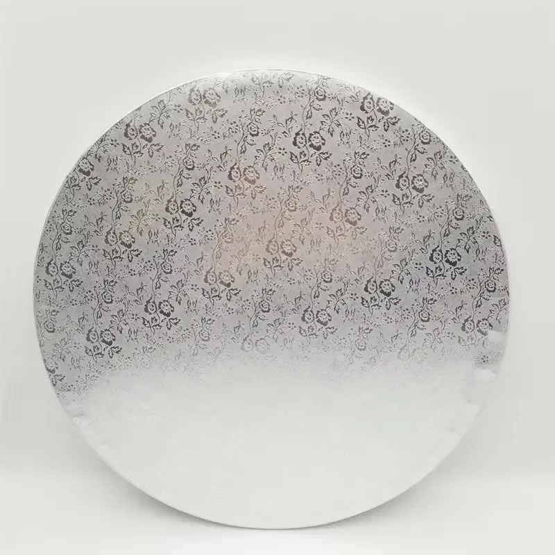 China Silver Small Rose Pattern Round 1/2 Inch Thick Corrugated Cake Tray Manufacturer, Manufacturers