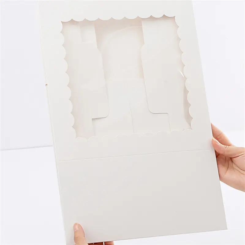 Wholesale White 8*8*5 Inch Paper Bakery Boxes with Window Disposable Cake Containers Dessert Packaging Boxes Manufacturers, Factories