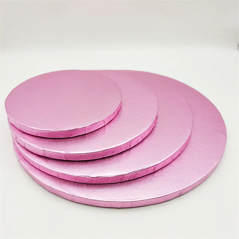 Wholesale Customized Color Pattern Pink Round Corrugated Cake Drum for Bakery Shop Manufacturer, Supplier