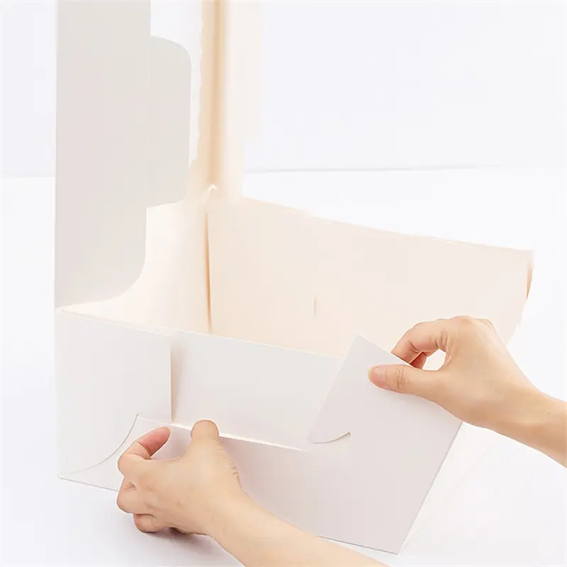 Wholesale White 8*8*5 Inch Paper Bakery Boxes with Window Disposable Cake Containers Dessert Packaging Boxes Manufacturers, Factories