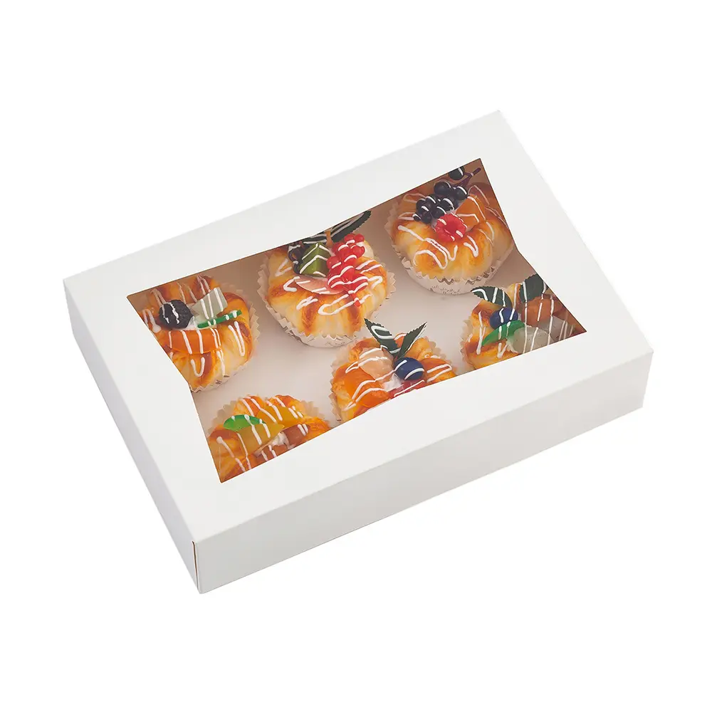 China Custom Printed 6-Cup Muffin Box With Window Factories, Factory