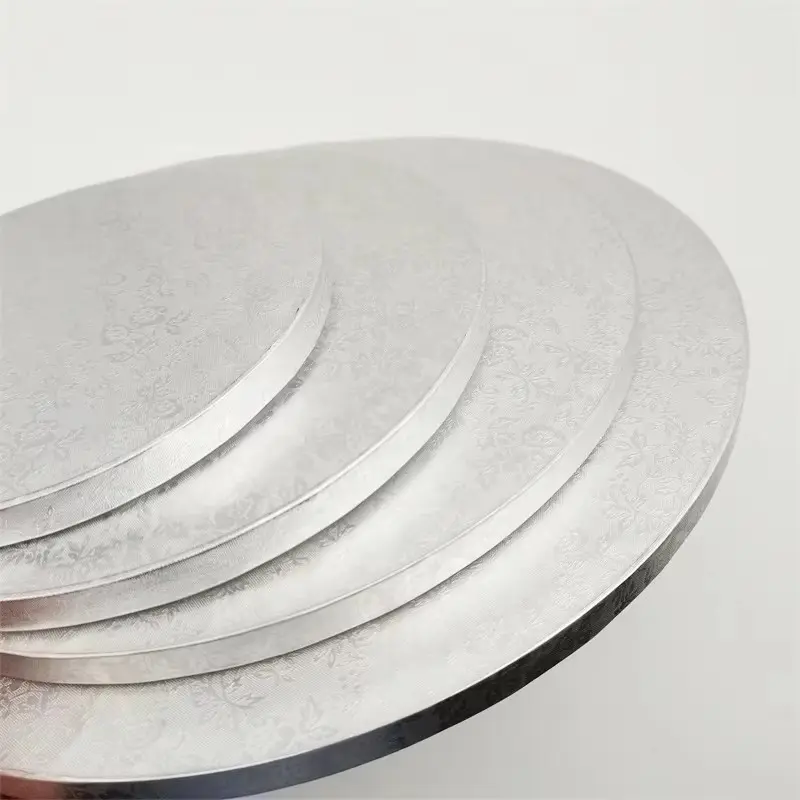 China Silver Small Rose Pattern Round 1/2 Inch Thick Corrugated Cake Tray Manufacturer, Manufacturers