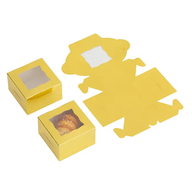 Wholesale Disposable Kraft Ivory Paper Cake Box With Window Packaging for Pastry