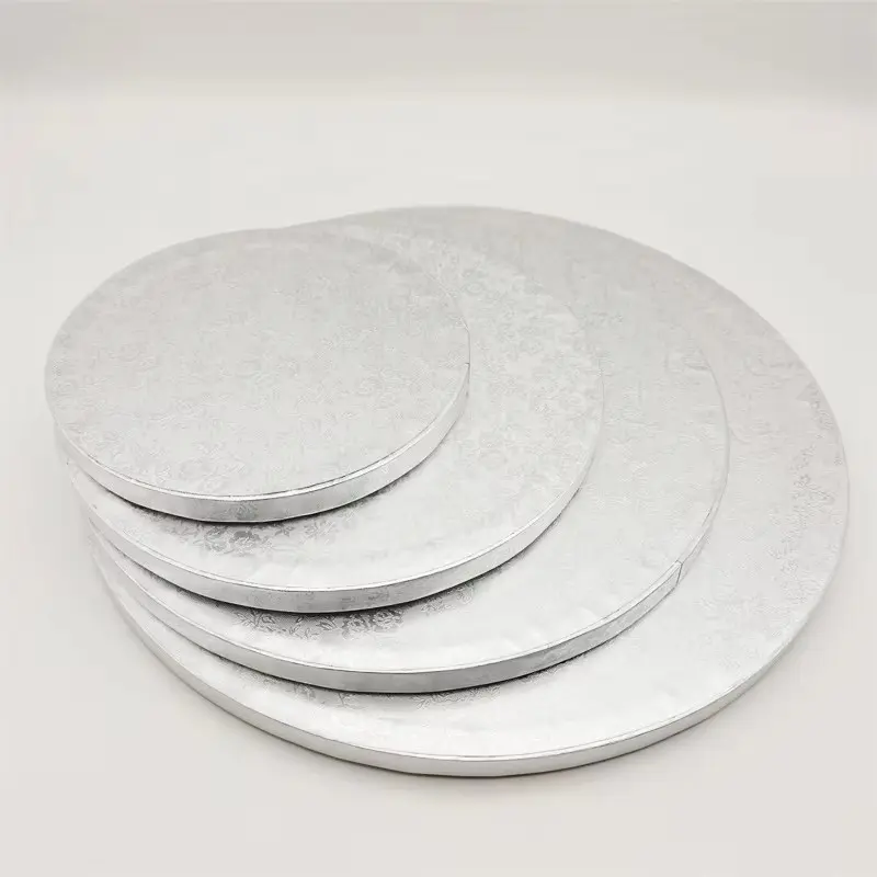 China Silver Small Rose Pattern Round 1/2 Inch Thick Corrugated Cake Tray Manufacturer, Manufacturers