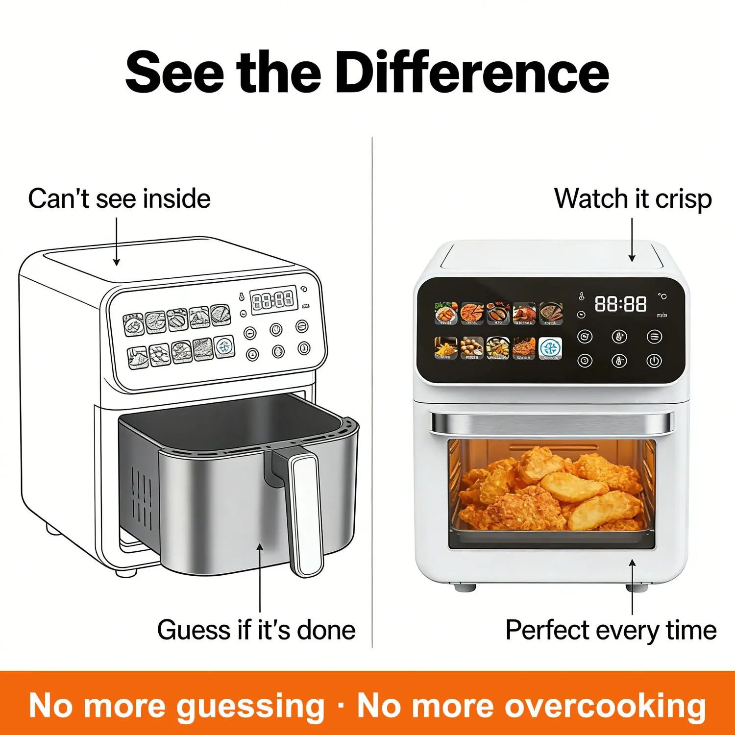 Wholesale Digital Air Fryer 10L 1350W Touch Screen with Window 10 Preset Menus Supplier, Factory