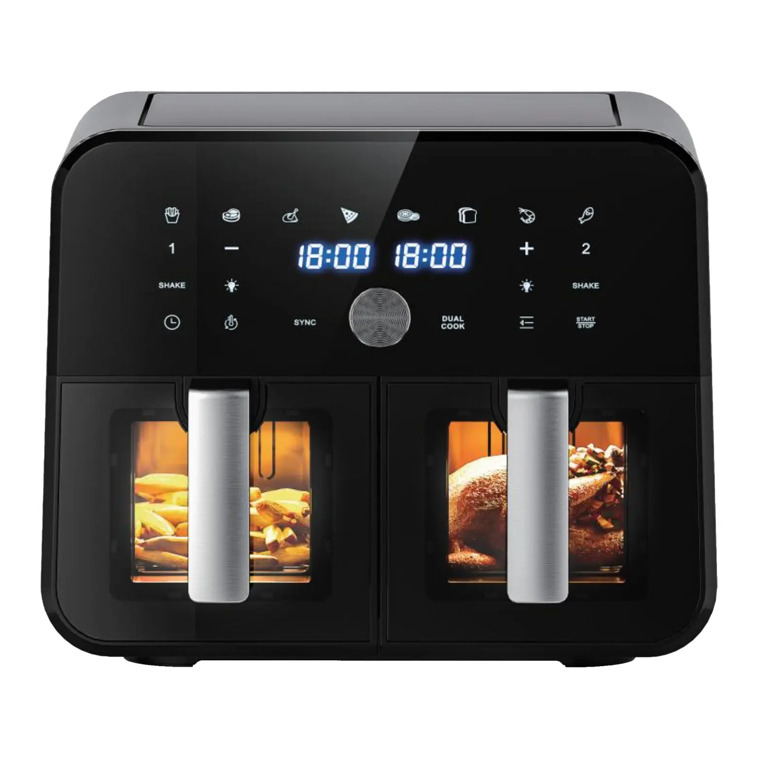 Wholesale 9L Dual Basket Air Fryer | SYNC Function | SHAKE Reminder | Model RA910DW | Apexdura OEM/ODM Manufacturer, Factory