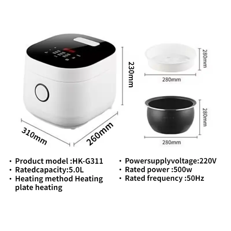 Wholesale 5L Automatic Smart Digital Touch LCD Multi Non-Stick Home Electric Digital Rice Cooker Manufacturers, Factory