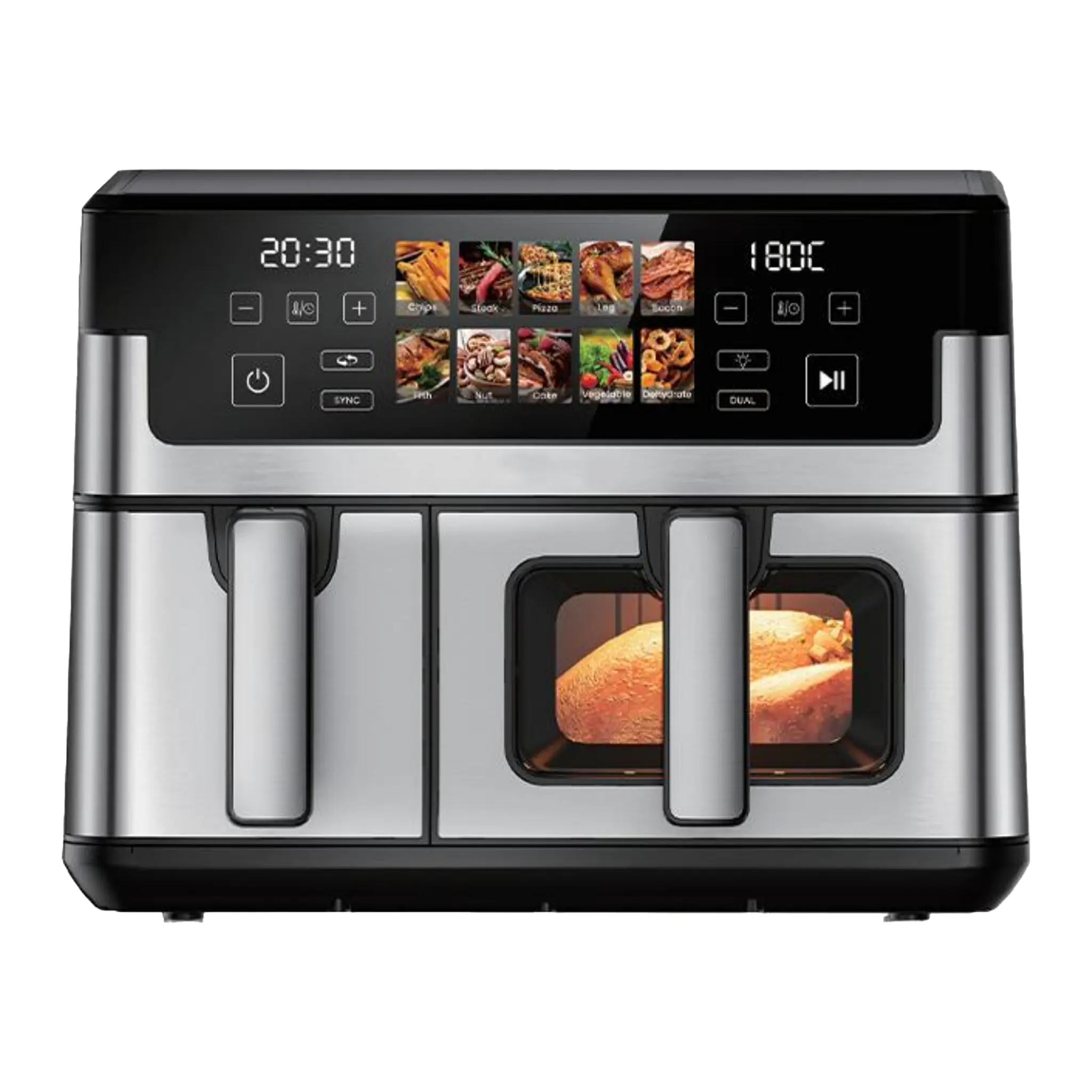 China Dual Basket Air Fryer – 10L 2800W Up & Down Dual Heating Smart Touch Manufacturers, Factory