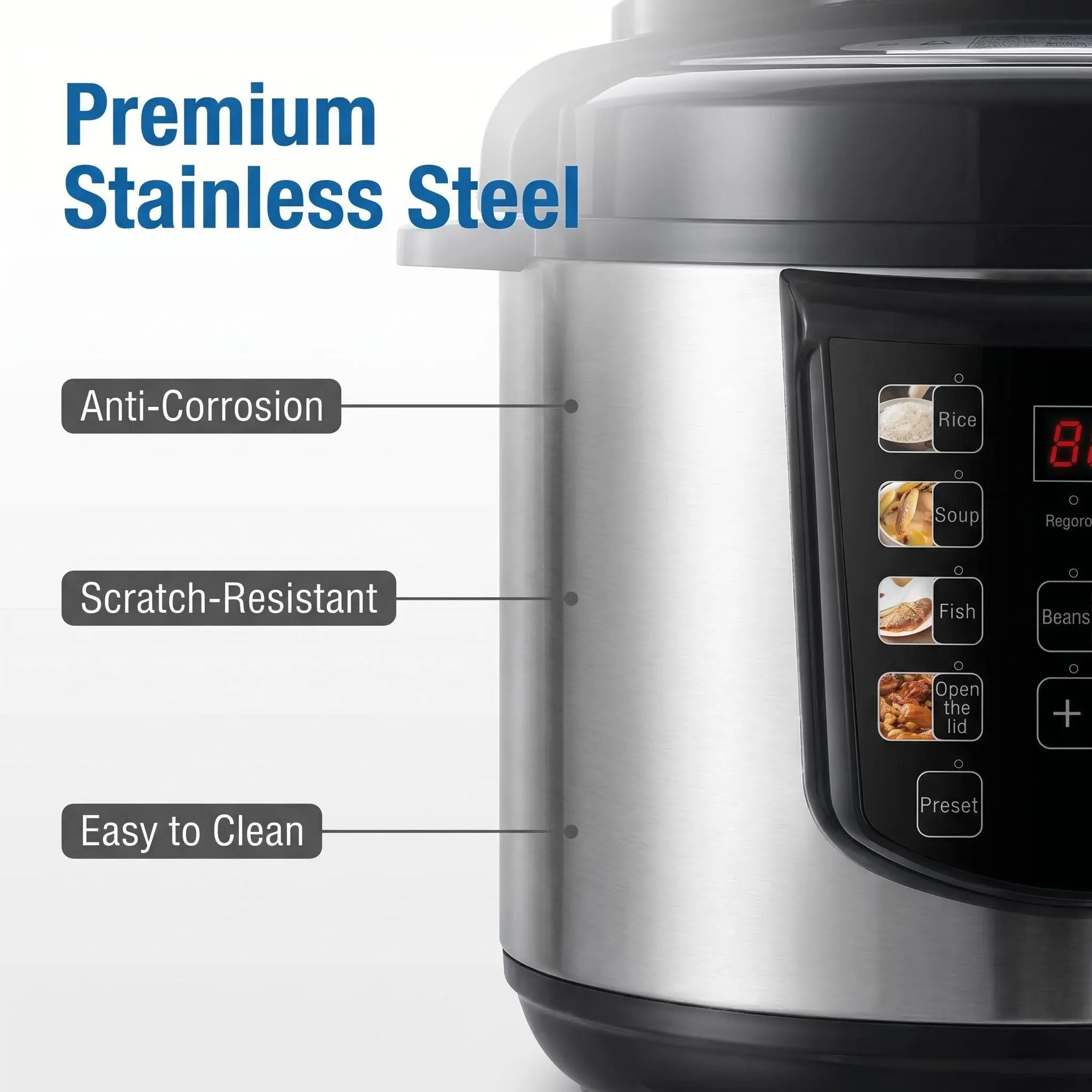 Wholesale Electric Pressure Cooker – 5L/6L 900W/1000W Digital Control Stainless Steel 110-240V Supplier, Factories