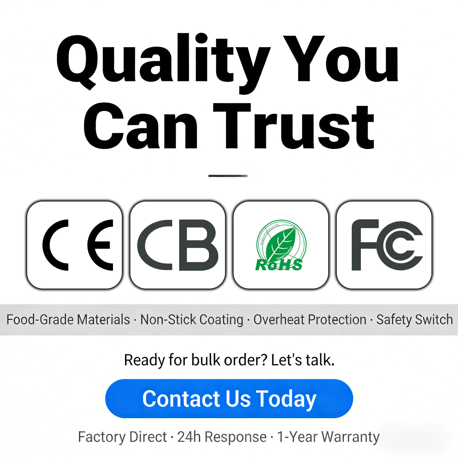 Dual Zone Air Fryer - Certifications and Quality Control
