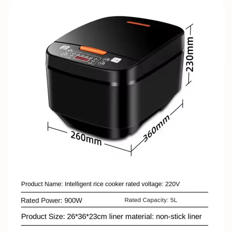 Wholesale Aluminum Pot 5L Smart Digital Touch LCD Multi Non-Stick Silver crest Home Electric Digital Rice Cooker Suppliers, Factories