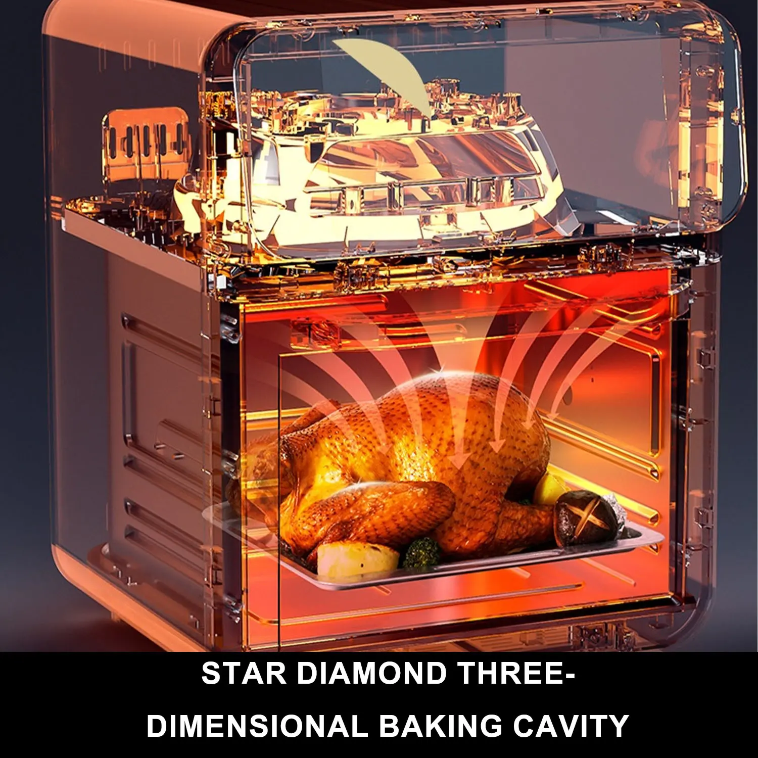 China Smart Touch Air Fryer Oven 15L 1800W 3 Layer Baking 360 Hot Air Circulation Enamel Easy Clean OEM ODM Suppliers, Factory
