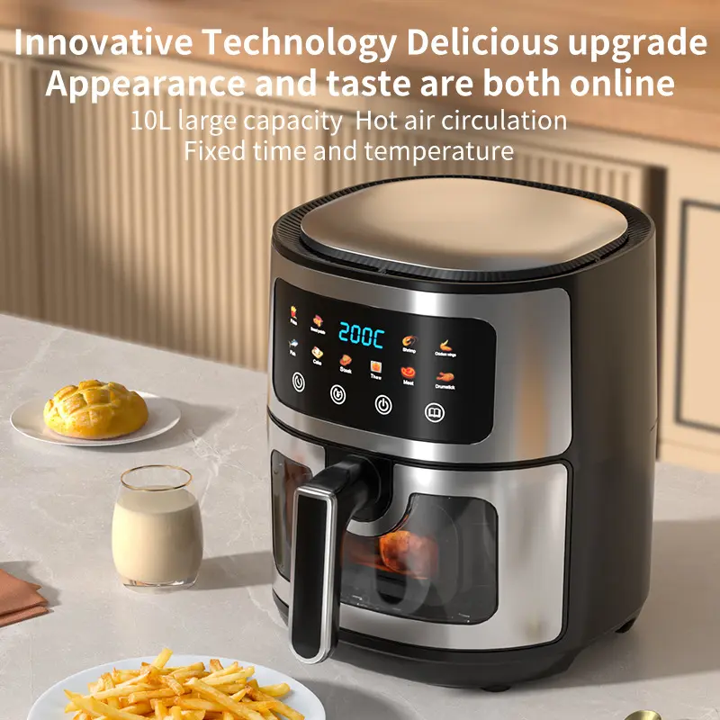 Wholesale 1300W Compact Air Fryer Touch Screen 8 Cooking Functions Oil-Free Healthy Cooker Space-Saving Design Manufacturers, Suppliers
