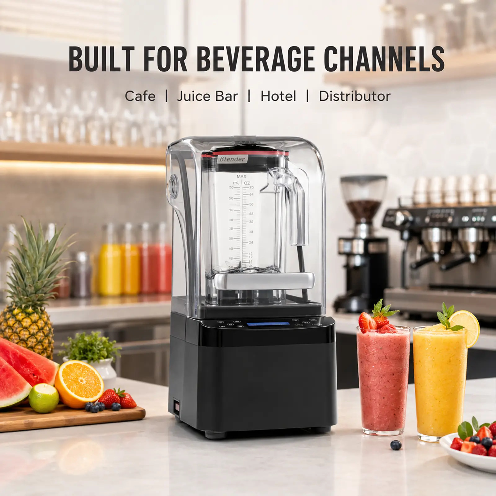 Wholesale Commercial Quiet Blender LY-8007 2L 1800W Sound Enclosure Blender for B2B OEM/ODM Supply Manufacturer, Factory