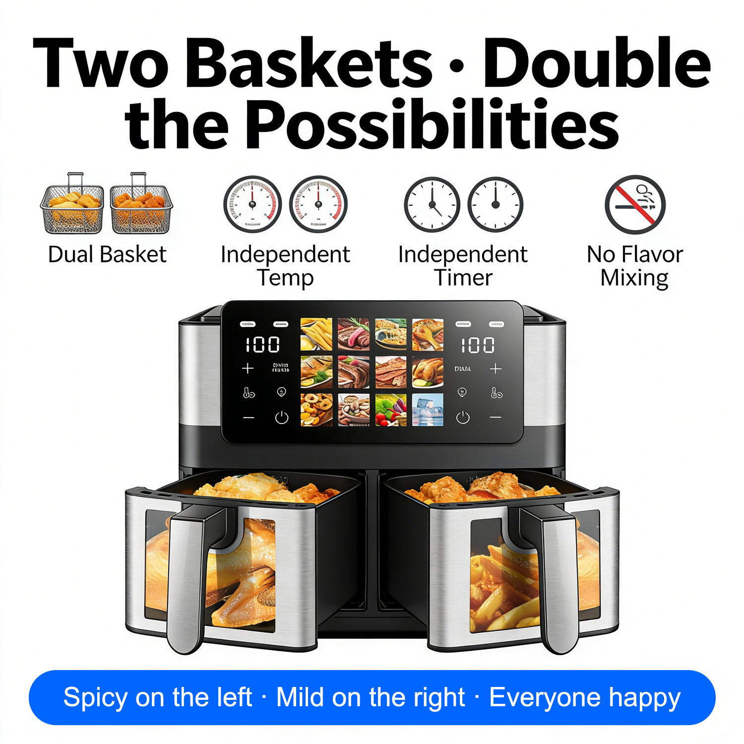 Dual Zone Air Fryer - Functional Features